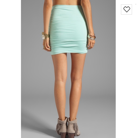 Free People Mint Stretch Mini Skirt - Picture 3 of 7